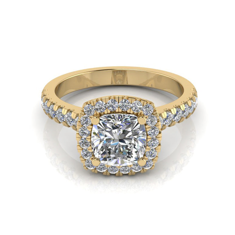 Penelope- Cushion Cut Halo Engagement RIng