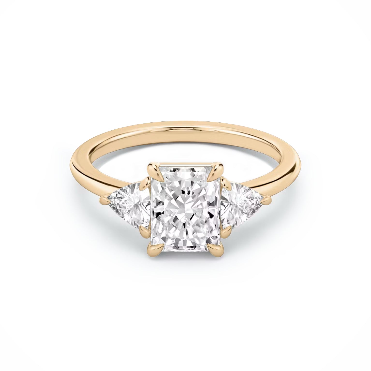 Anastasia- Radiant and Trilliant Trilogy Engagement Ring