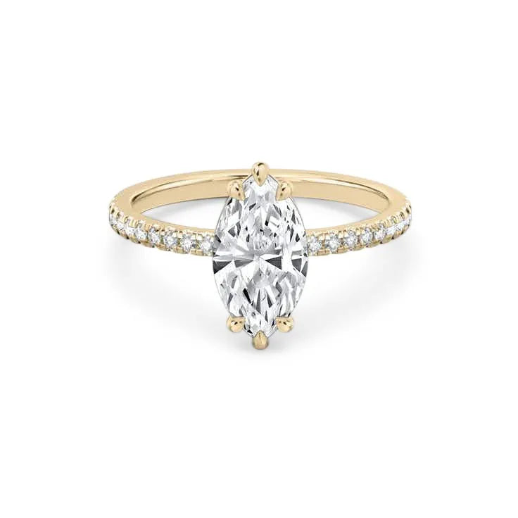 Jean – Marquise Cut Engagement Ring on a Micro Claw Set Band