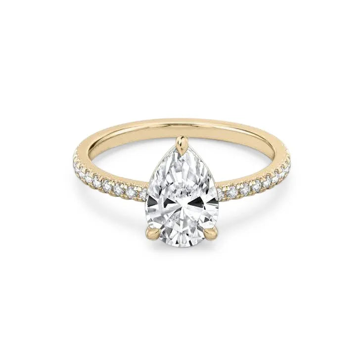 Jesse – Pear Cut Engagement Ring on a Micro Claw Set Band