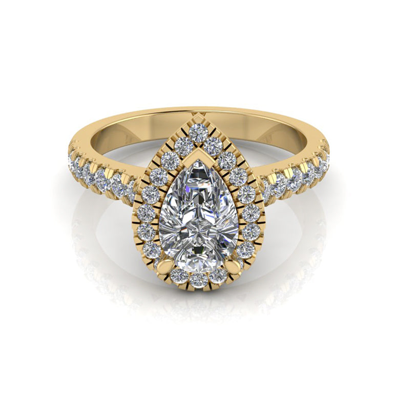 Lana- Pear shape Halo Engagement Ring