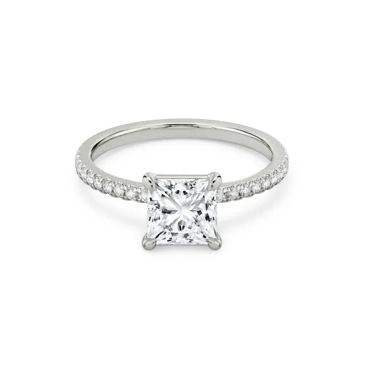 Hollie – Cushion Cut Engagement Ring on a Micro Claw Set Diamond Band