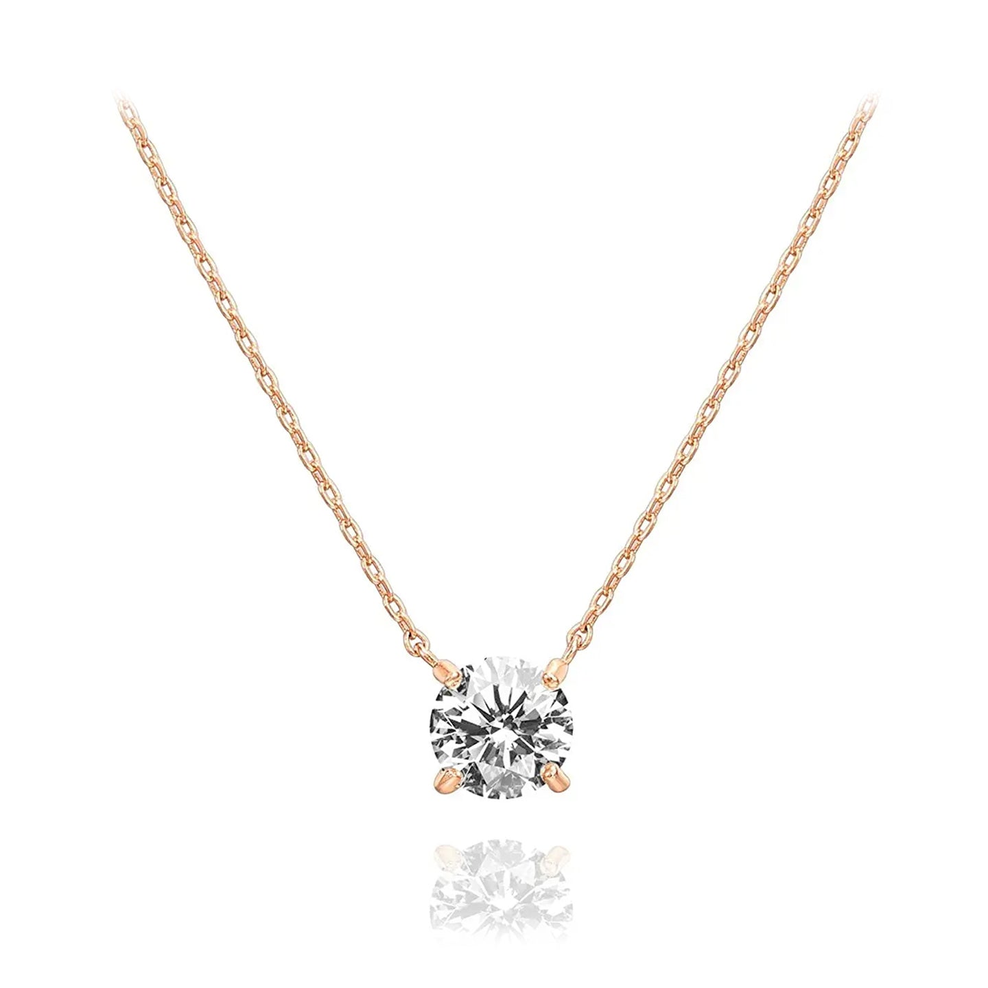 Round 4 Claw Diamond Pendant Necklace