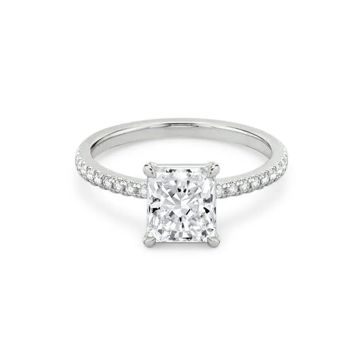 Nadia – Radiant Cut Engagement Ring on a Micro Claw Set Band