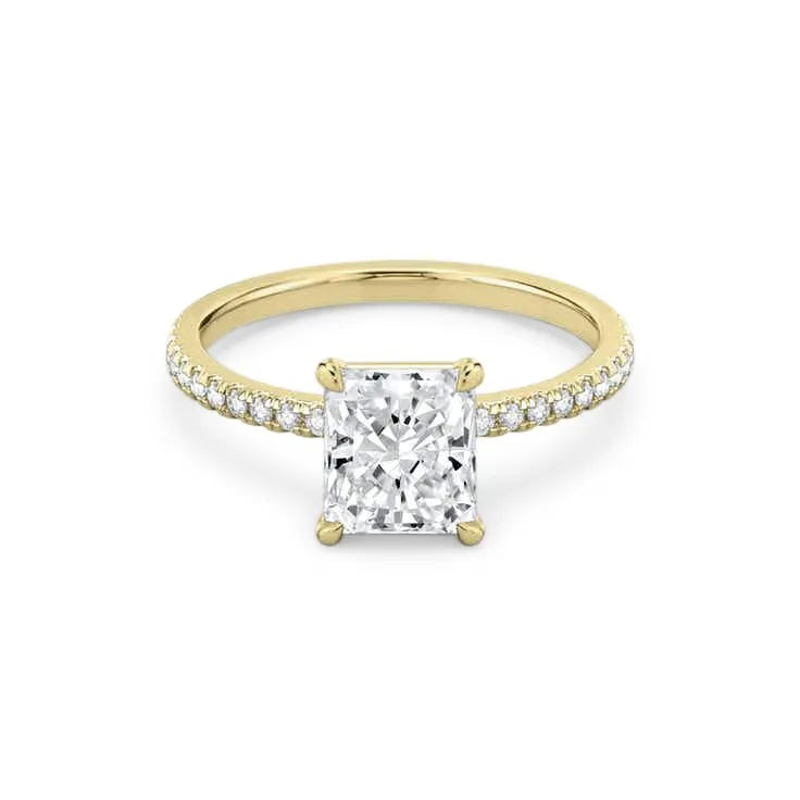 Nadia – Radiant Cut Engagement Ring on a Micro Claw Set Band