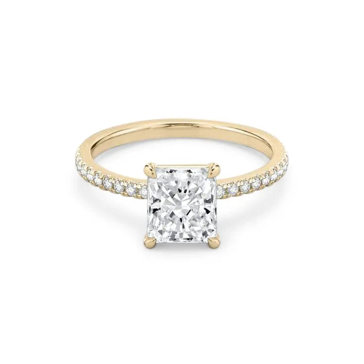 Nadia – Radiant Cut Engagement Ring on a Micro Claw Set Band