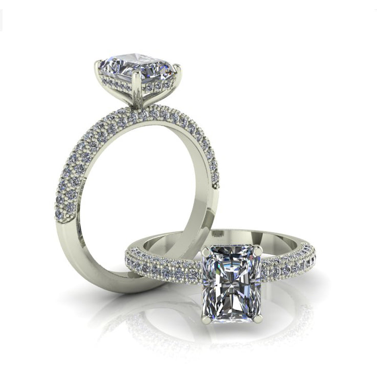 MIA- RADIANT CUT ENGAGEMENT RING WITH A HIDDEN HALO