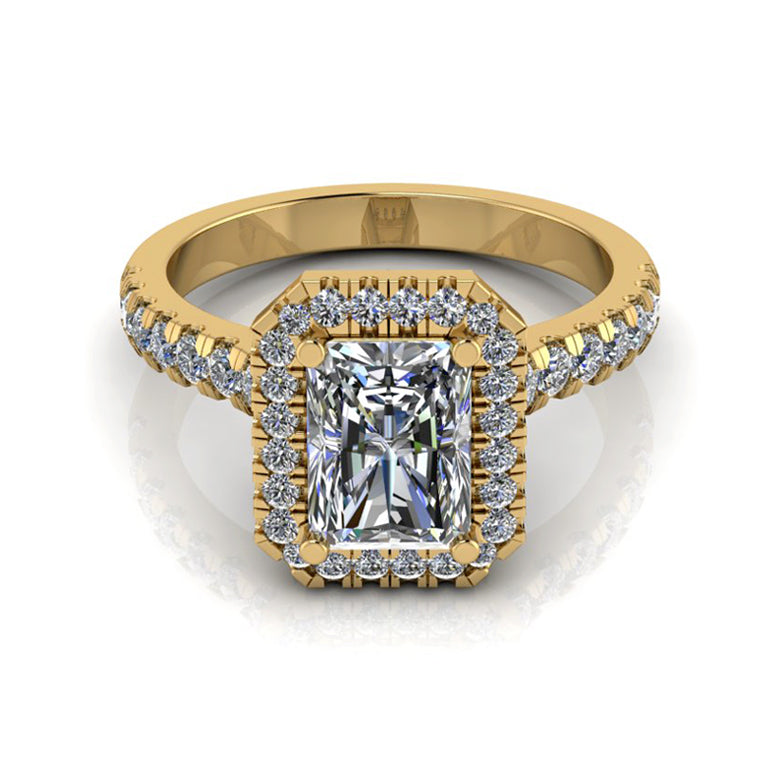 Rhonda- Radiant Cut Halo Engagement Ring