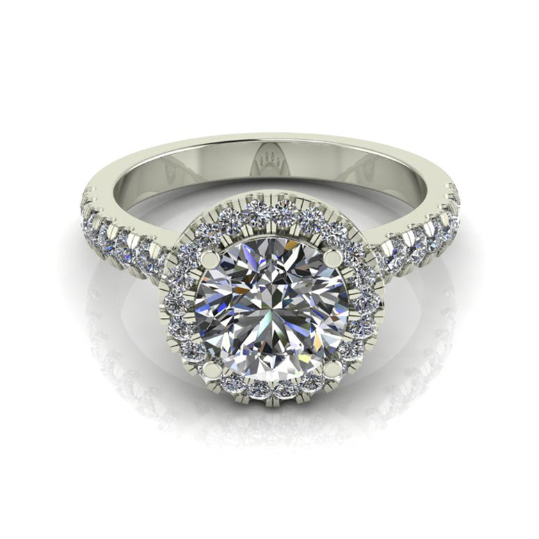 Crystal- Round Halo Engagement Ring