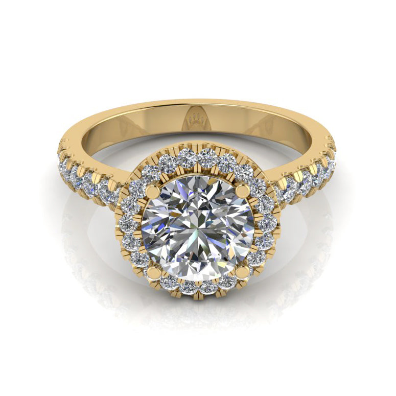 Crystal- Round Halo Engagement Ring