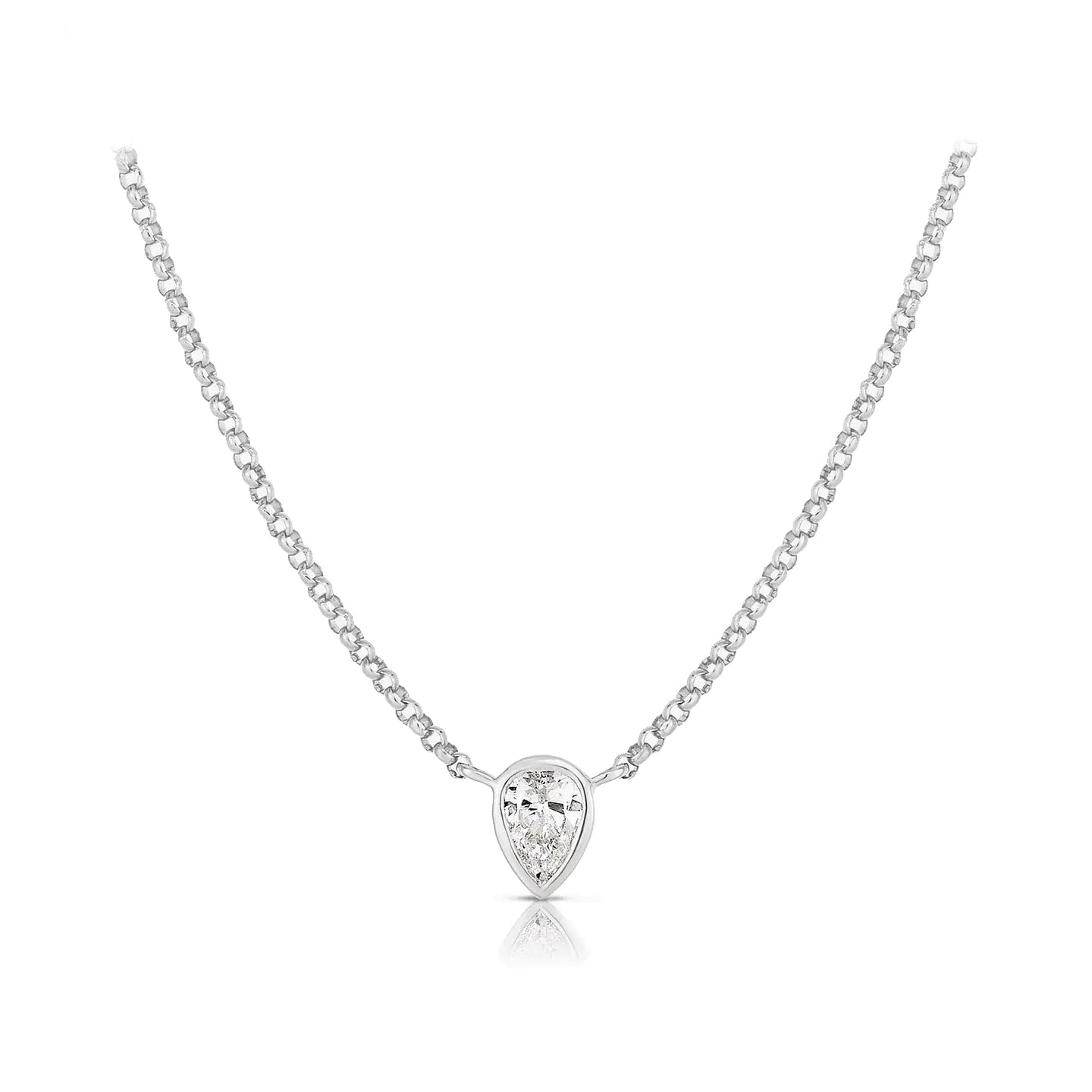 Pear Shape Diamond Pendant Necklace