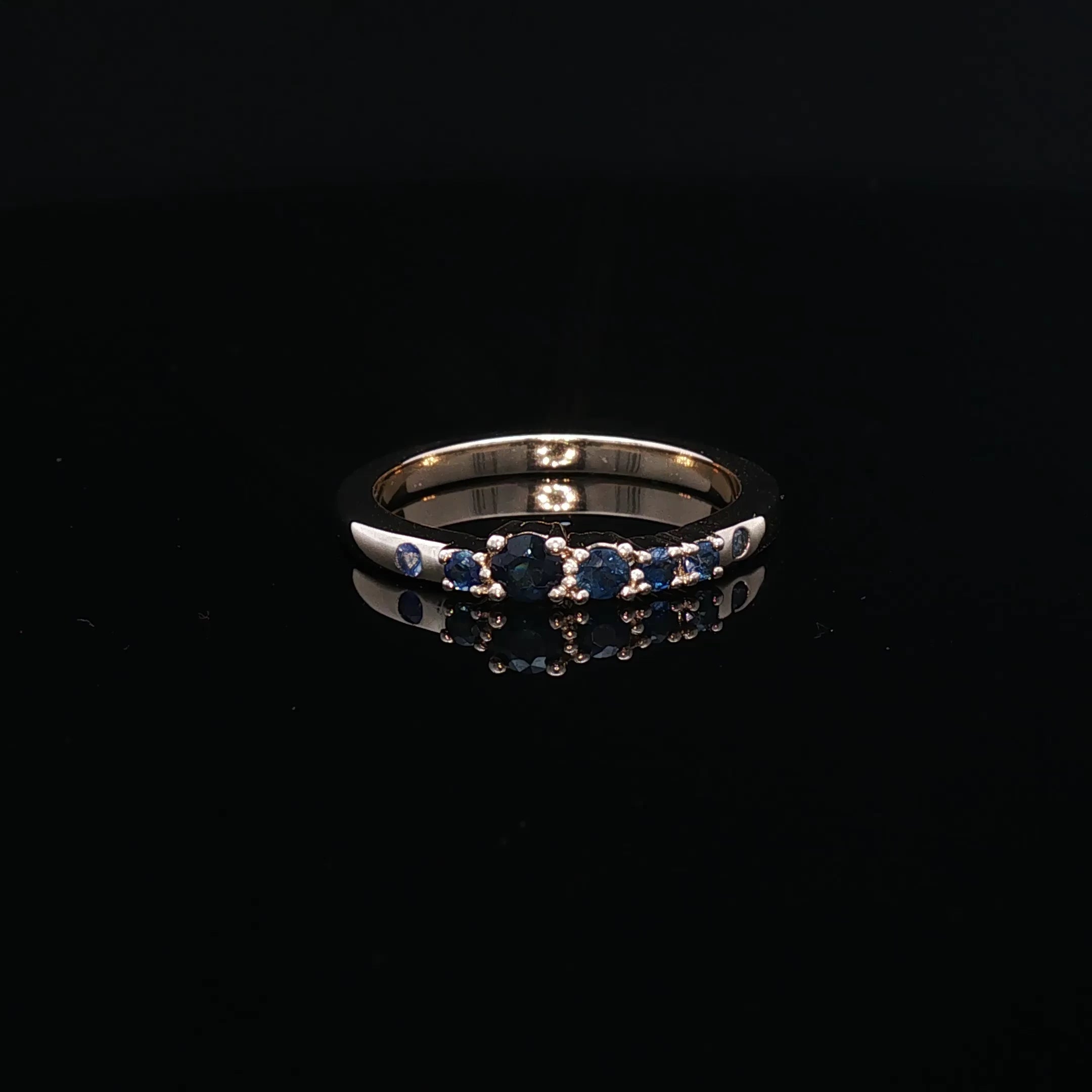 Aura - Deep Blue Sapphire Multi-Stone Ring in White Gold
